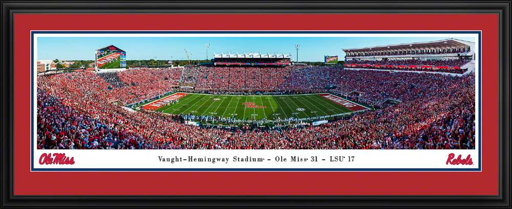 Ole Miss Rebels Football Panoramic Picture - Vaught-Hemingway Stadium  Deluxe Frame