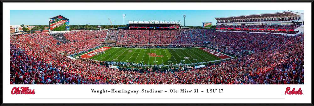 Ole Miss Rebels Football Panoramic Picture - Vaught-Hemingway Stadium  Standard Frame