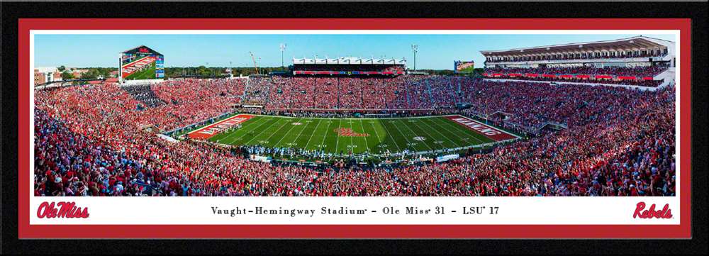 Ole Miss Rebels Football Panoramic Picture - Vaught-Hemingway Stadium  Select Frame