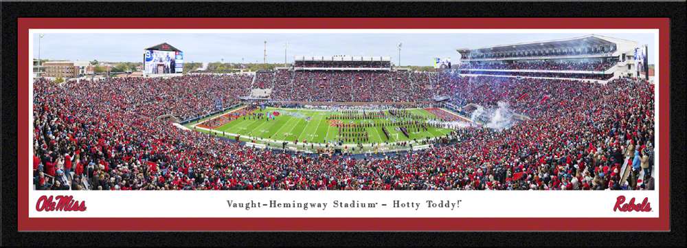 Ole Miss Rebels Football Fan Cave Decor - Vaught-Hemingway Stadium Panoramic Picture  Select Frame