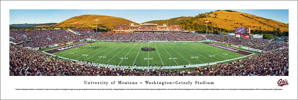 Montana Grizzlies Panoramic - Washington-Grizzly Stadium Picture  Unframed