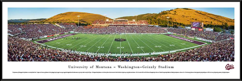 Montana Grizzlies Panoramic - Washington-Grizzly Stadium Picture  Standard Frame