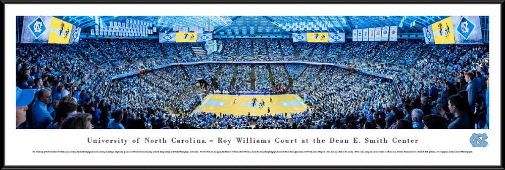 North Carolina Tar Heels Basketball Panoramic Poster - Dean Smith Center  Standard Frame