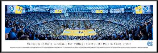 North Carolina Tar Heels Basketball Panoramic Poster - Dean Smith Center  Standard Frame