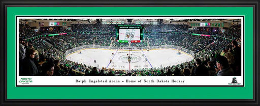 North Dakota Fighting Hawks Hockey Panoramic Picture - Ralph Engelstad Arena Fan Cave Decor  Deluxe Frame