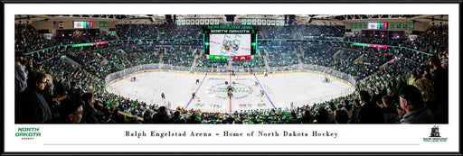 North Dakota Fighting Hawks Hockey Panoramic Picture - Ralph Engelstad Arena Fan Cave Decor  Standard Frame
