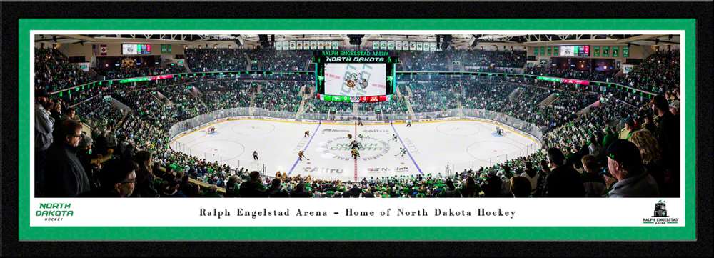 North Dakota Fighting Hawks Hockey Panoramic Picture - Ralph Engelstad Arena Fan Cave Decor  Select Frame