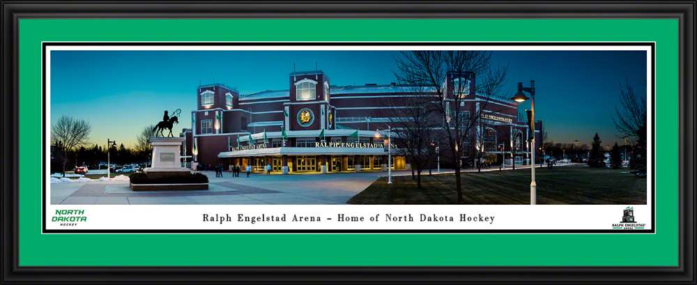 Ralph Engelstad Arena Exterior Fan Cave Decor - North Dakota Hockey Panoramic Picture  Deluxe Frame