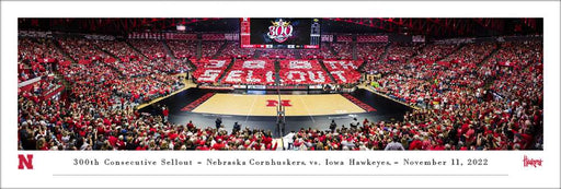 Nebraska Huskers Women's Volleyball Panoramic Picture - Devaney Center Fan Cave Decor  Unframed