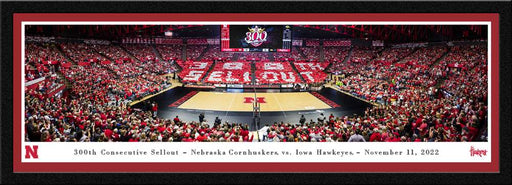 Nebraska Huskers Women's Volleyball Panoramic Picture - Devaney Center Fan Cave Decor  Select Frame