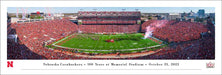 Nebraska Cornhuskers Football Panoramic Picture - 100 Years at Memorial Stadium Fan Cave Decor  Unframed