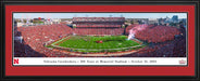 Nebraska Cornhuskers Football Panoramic Picture - 100 Years at Memorial Stadium Fan Cave Decor  Deluxe Frame
