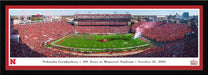 Nebraska Cornhuskers Football Panoramic Picture - 100 Years at Memorial Stadium Fan Cave Decor  Select Frame