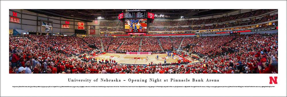 Nebraska Huskers Panoramic - Pinnacle Bank Arena Picture  Unframed