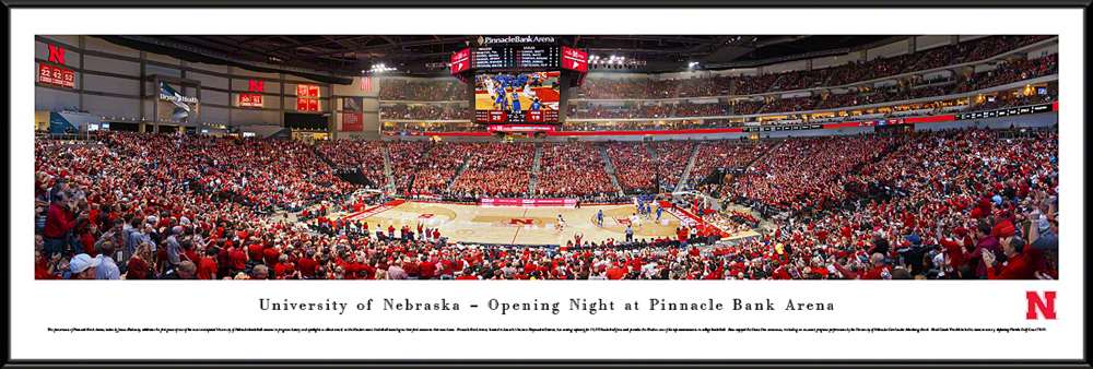 Nebraska Huskers Panoramic - Pinnacle Bank Arena Picture  Standard Frame