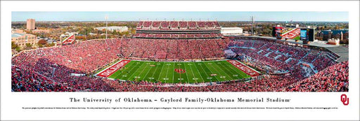 Oklahoma Sooners Football Poster - Panoramic Fan Cave Decor  Unframed