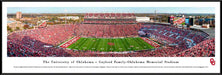 Oklahoma Sooners Football Poster - Panoramic Fan Cave Decor  Standard Frame