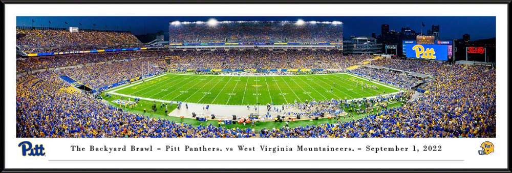 Pittsburgh Panthers Football Panoramic Picture - Acrisure Stadium Fan Cave Decor  Standard Frame