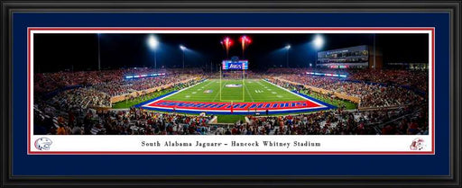 South Alabama Jaguars Football Panoramic Picture - Hancock Whitney Stadium  Deluxe Frame
