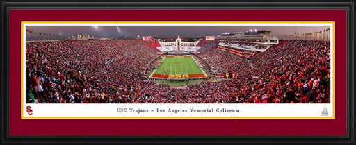 USC Trojans Football Panoramic Picture - Los Angeles Memorial Coliseum Fan Cave Decor  Deluxe Frame