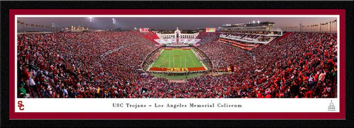 USC Trojans Football Panoramic Picture - Los Angeles Memorial Coliseum Fan Cave Decor  Select Frame