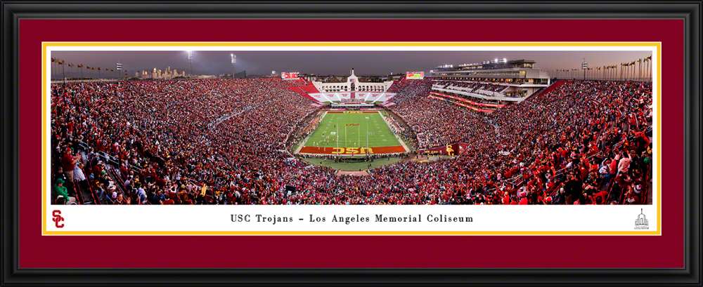 USC Trojans - Los Angeles Memorial Colisuem Panorama Print - Deluxe Frame