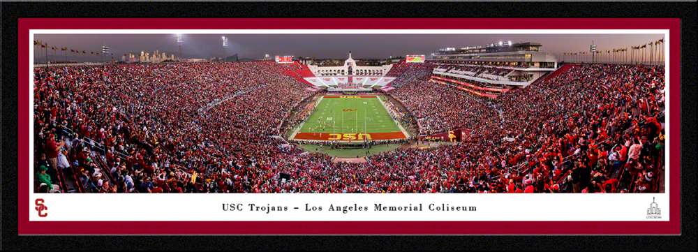 USC Trojans - Los Angeles Memorial Colisuem Panorama Print - Select Frame