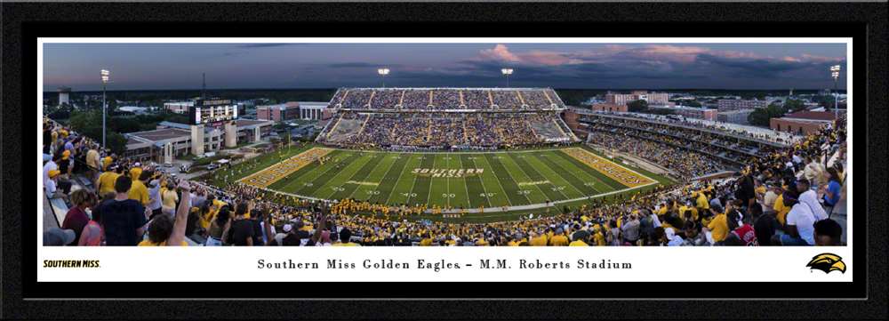 Southern Miss Golden Eagles Football Panoramic Poster - M.M. Roberts Stadium Picture  Select Frame