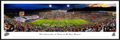 UTEP Miners Football Panoramic Picture - Sun Bowl Fan Cave Decor  Standard Frame