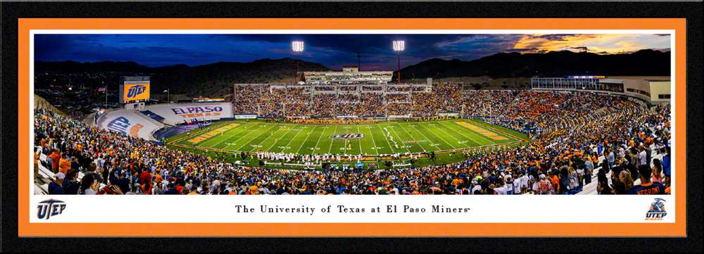 UTEP Miners Football Panoramic Picture - Sun Bowl Fan Cave Decor  Select Frame