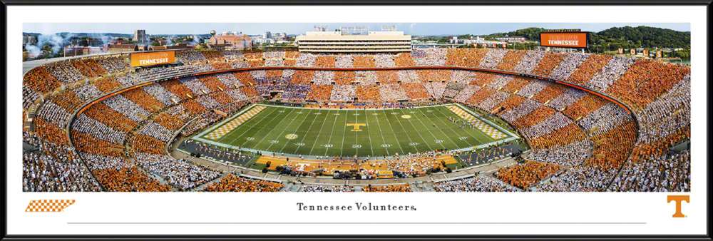 Tennessee Volunteers Football Panoramic Picture - Neyland Stadium Fan Cave Decor  Standard Frame