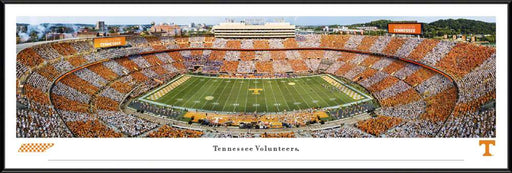 Tennessee Volunteers Football Panoramic Picture - Neyland Stadium Fan Cave Decor  Standard Frame