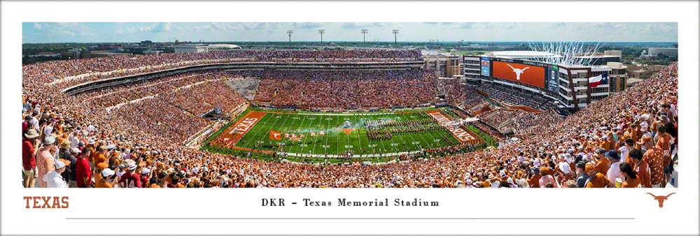 Texas Longhorns Football Panoramic Picture - DKR Texas Memorial Stadium Fan Cave Decor  Unframed