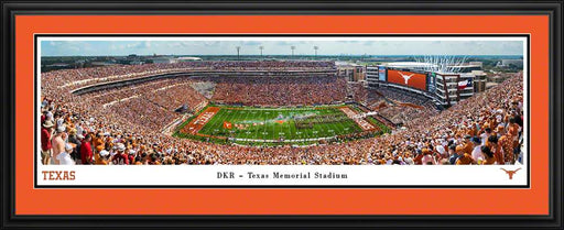 Texas Longhorns Football Panoramic Picture - DKR Texas Memorial Stadium Fan Cave Decor  Deluxe Frame