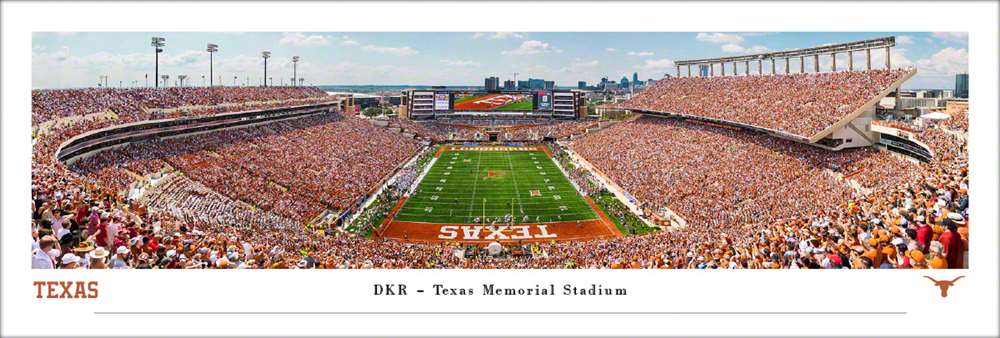 Texas Longhorns Football Fan Cave Decor - DKR Texas Memorial Stadium Panorama  Unframed
