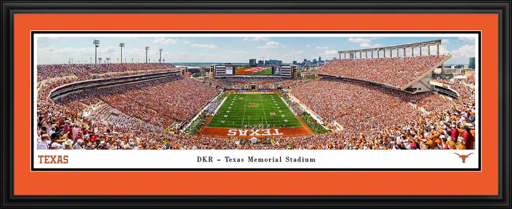 Texas Longhorns Football Fan Cave Decor - DKR Texas Memorial Stadium Panorama  Deluxe Frame