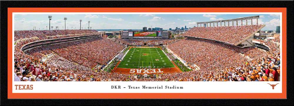 Texas Longhorns Football Fan Cave Decor - DKR Texas Memorial Stadium Panorama  Select Frame