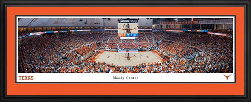 Texas Longhorns Basketball Panoramic Picture - Moody Center Fan Cave Decor  Deluxe Frame
