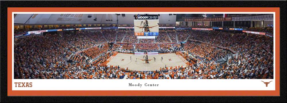Texas Longhorns Basketball Panoramic Picture - Moody Center Fan Cave Decor  Select Frame