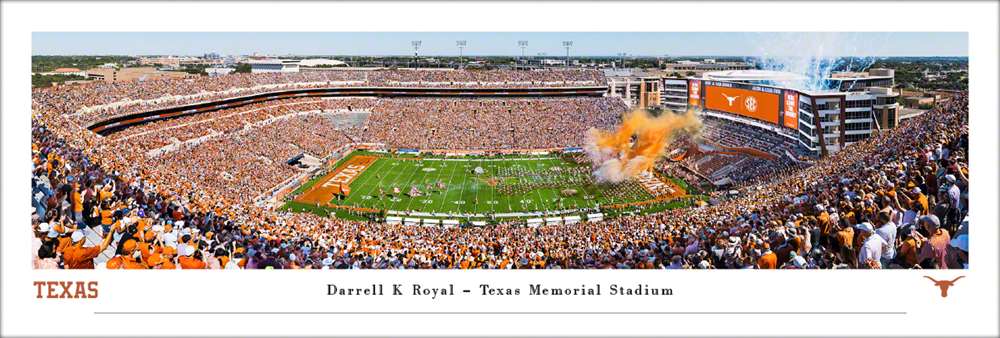 Texas Longhorns - Darrell K Royal - Texas Memorial Stadium Panorama Print