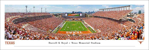 Texas Longhorns - Darrell K Royal - Texas Memorial Stadium - Skyline Panorama Print