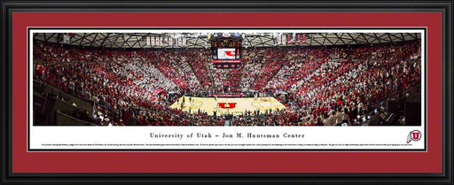 Utah Utes Basketball Panorama - Jon M. Huntsman Center Panoramic Picture  Deluxe Frame