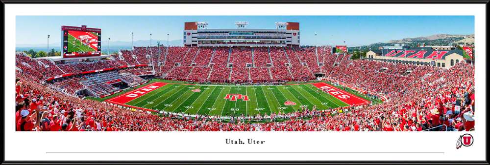 Utah Utes Football Panoramic Fan Cave Decor - Rice-Eccles Stadium Picture  Standard Frame