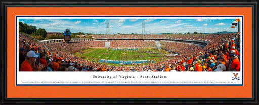 Virginia Cavaliers Football Panoramic - Scott Stadium Picture  Deluxe Frame