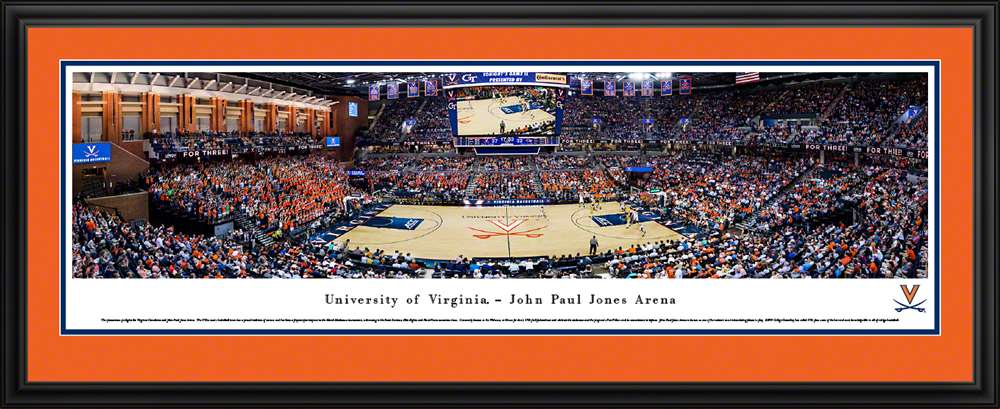 Virginia Cavaliers Basketball Panoramic Picture - John Paul Jones Arena  Deluxe Frame