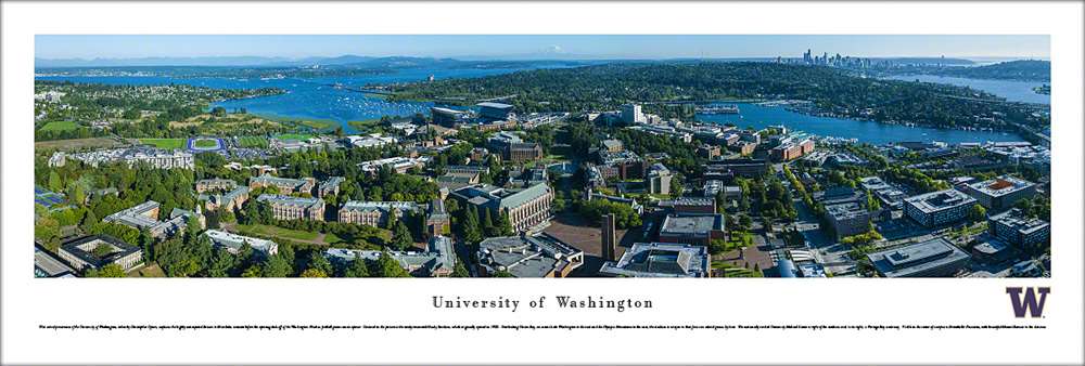Washington Huskies Football Panoramic - Aerial Campus Picture  Unframed