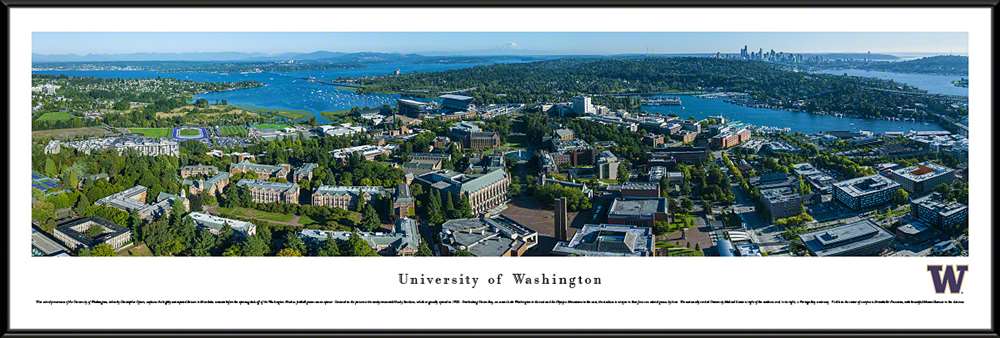 Washington Huskies Football Panoramic - Aerial Campus Picture  Standard Frame