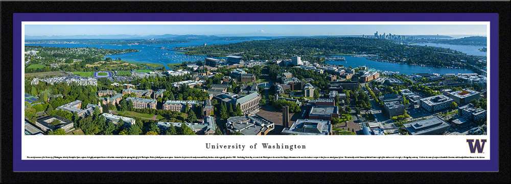 Washington Huskies Football Panoramic - Aerial Campus Picture  Select Frame