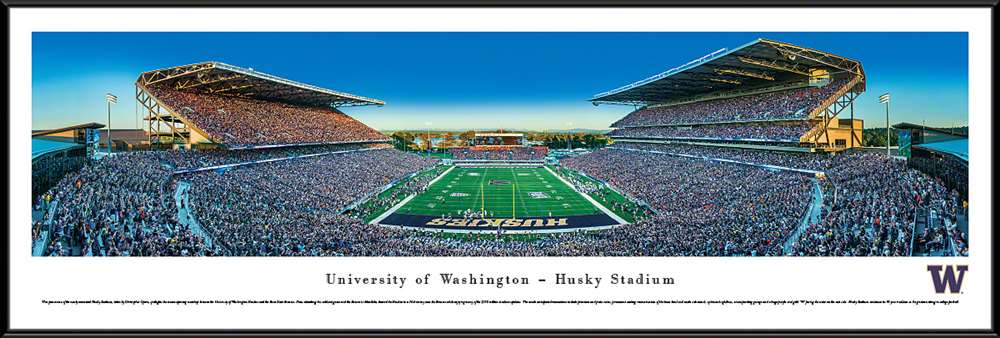Washington Huskies Football Panoramic - Husky Stadium Picture  Standard Frame