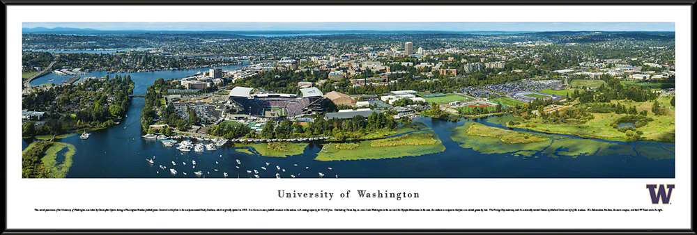 Washington Huskies Football Panoramic - Husky Stadium Aerial Picture  Standard Frame